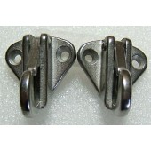 2x sprung fender hooks. stainless steel 43mm