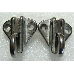 2x sprung fender hooks. stainless steel 43mm 2x sprung fender hooks. stainless steel 43mm