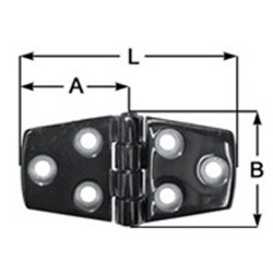 6 HOLE SHORT SIDED DOOR HINGE 76mm
