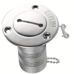 Diesel Key screw cap 50mm / 2inch 316 AISI Embossed Deck Filler Diesel Key screw cap 50mm / 2inch 316 AISI Embossed Deck Filler