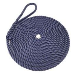 Dock Line 10mm x 7.6M navy, Polyester, 3 strand twisted rope