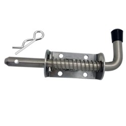 10mm Sprung Bolt with R Clip locking pin. Stainless Steel 10mm Sprung Bolt with R Clip locking pin. Stainless Steel